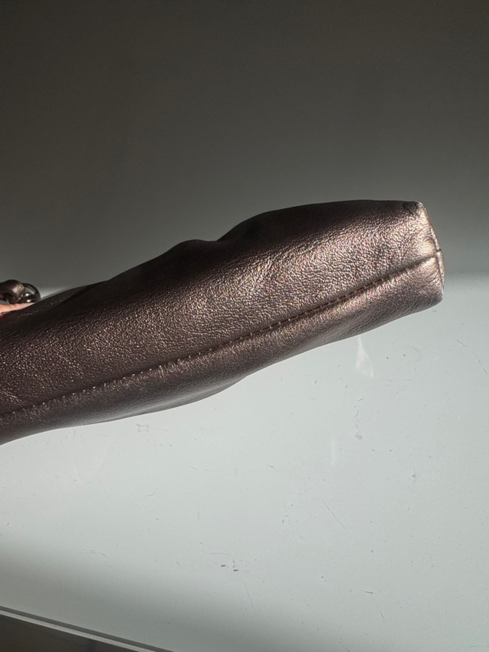 Coach Metallic Bronze Leather Wristlet Clutch - Picture 7 of 11